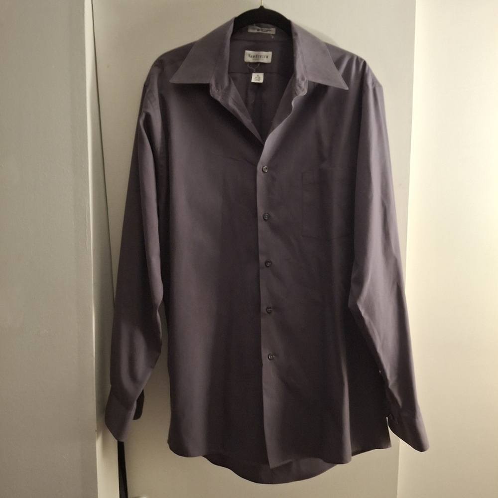 Van Huesen Men's Deep Purple Dress Shirt